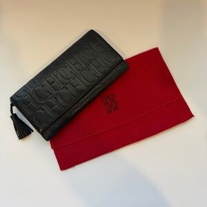 Carolina Herrera Black Wallet with Red Pouch
